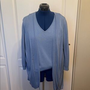 Elegant Light Blue V-Neck Sweater